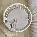 Husa saltea rotunda patut bebe copii cu elastic, 70 x 70 cm, gri (1)